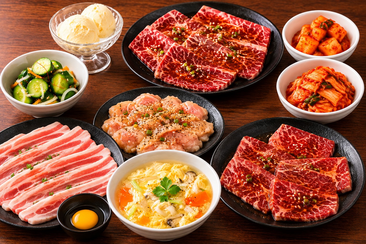 焼肉食べ放題 <br> 『5大名物』 も食べ放題<br>【牛繁コース】3,790円（税込4,169円）<br>＜100分間＞